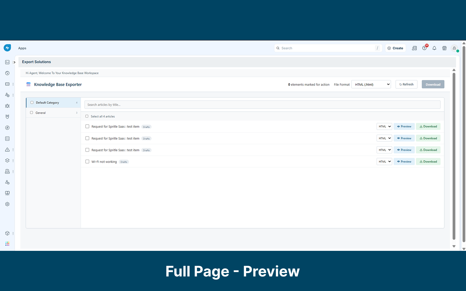 KnowledgeBase Exporter in Freshservice screenshot 4