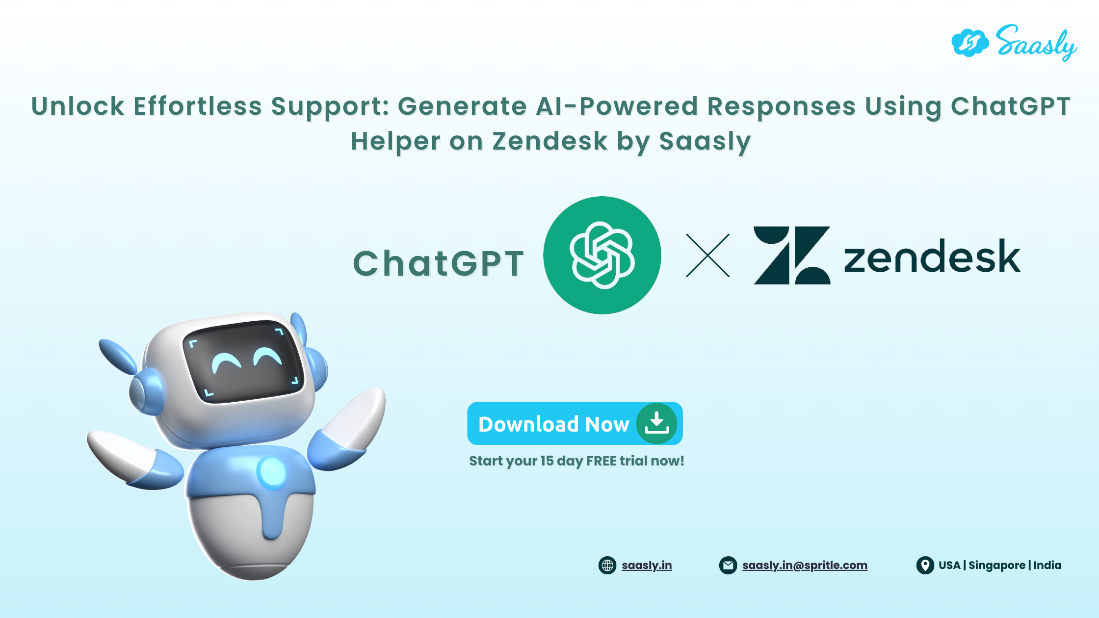 Saasly's ChatGPT Helper on Zendesk: Your Key to Effortless Support!