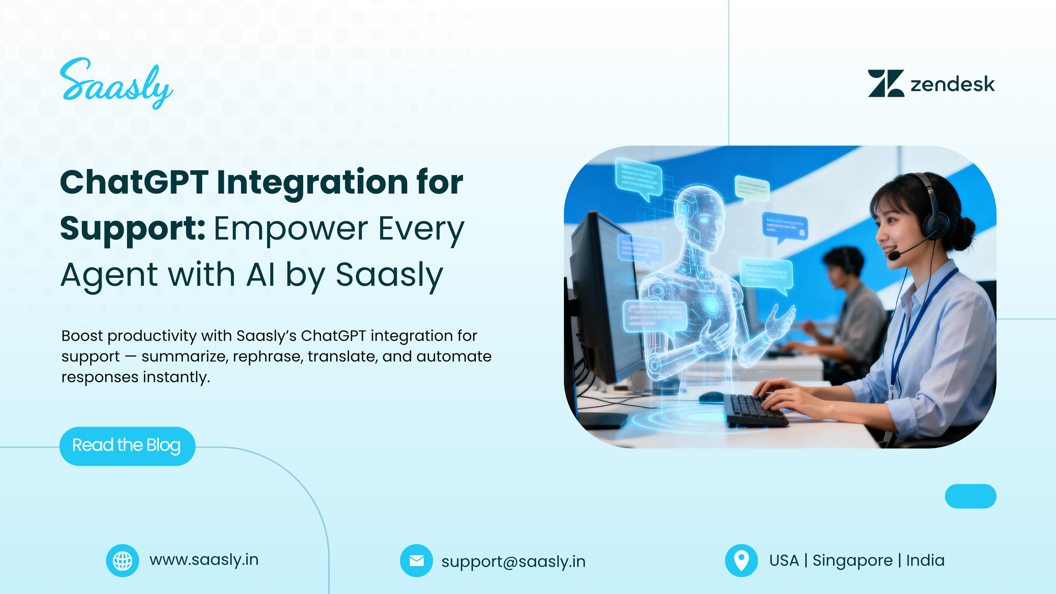 ChatGPT Integration for Support: Empower Every Agent with AI by Saasly